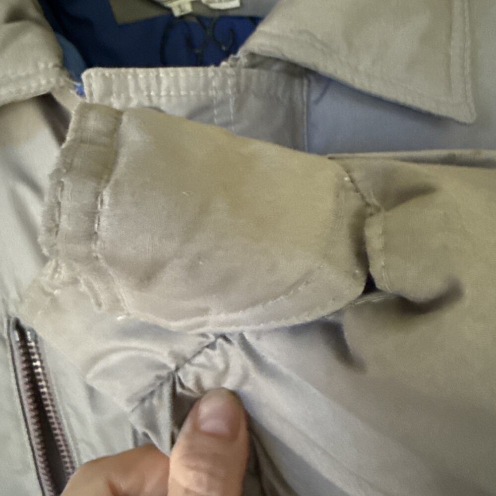 Vintage William Barry Struggle Gear Heavy Bomber Jacket Full Zip Padded Lge Gray - Picture 11 of 12